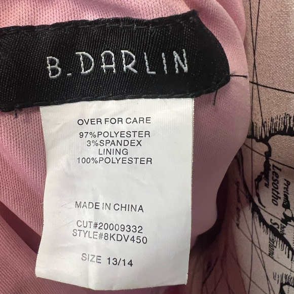 B. Darlin Long Sleeve Pink and White Dress - Picture 8 of 8